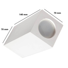 Faretto PLAFONE in GESSO, Quadrato, 1xGU10 230V, Bianco,  70 x 70 x H140 mm