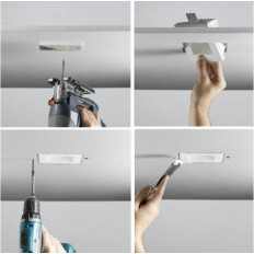 Faretto in GESSO CON VETRO SATINATO, Quadrato per cartongesso, 1xGU10 230V, Bianco, IP20