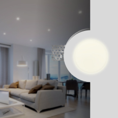 Faretto in GESSO CON VETRO SATINATO, Rotondo per cartongesso, 1xGU10 230V, Bianco, IP20