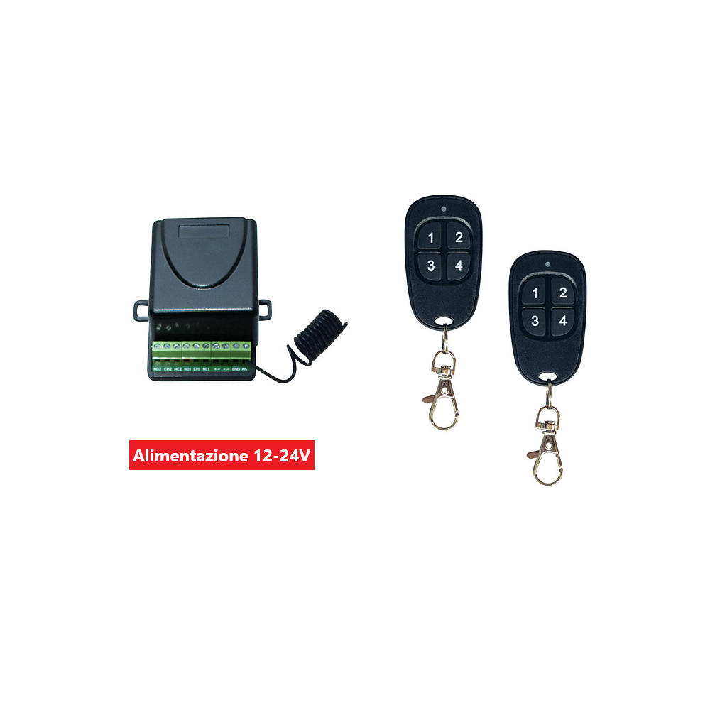 KIT per cancello IP20, Ricevitore da interno 2CH 433.92Mhz codice fisso