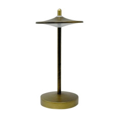 Lampada da tavolo in alluminio a batteria 1W Bronzo, Soft Touch, Luce Calda 3000K