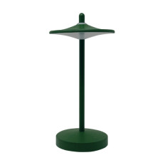 Lampada da tavolo in alluminio a batteria 1W Verde, Soft Touch, Luce Calda 3000K