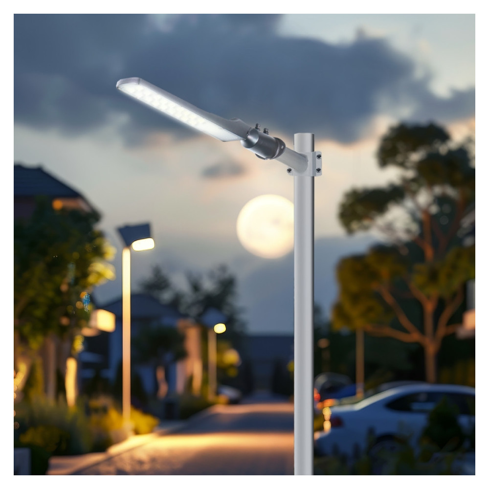STREET LED 50G - Lampione con fissaggio a palo 50W, 5000lm, 4000K, braccio regolabile, IP65