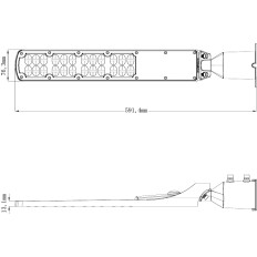 STREET LED 100 - Lampione con fissaggio a palo 100W, 10.000lm, 4000K, braccio regolabile, IP65