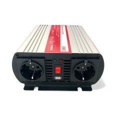 Inverter di potenza Soft Start 12VCC  220VCA 1000W + Uscita USB 5Vcc 0,5A per cellulari