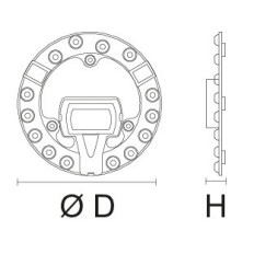 MODULO LED A DISCO CON MAGNETE 12W, 3000K, 1400LM, Alimentazione 230V