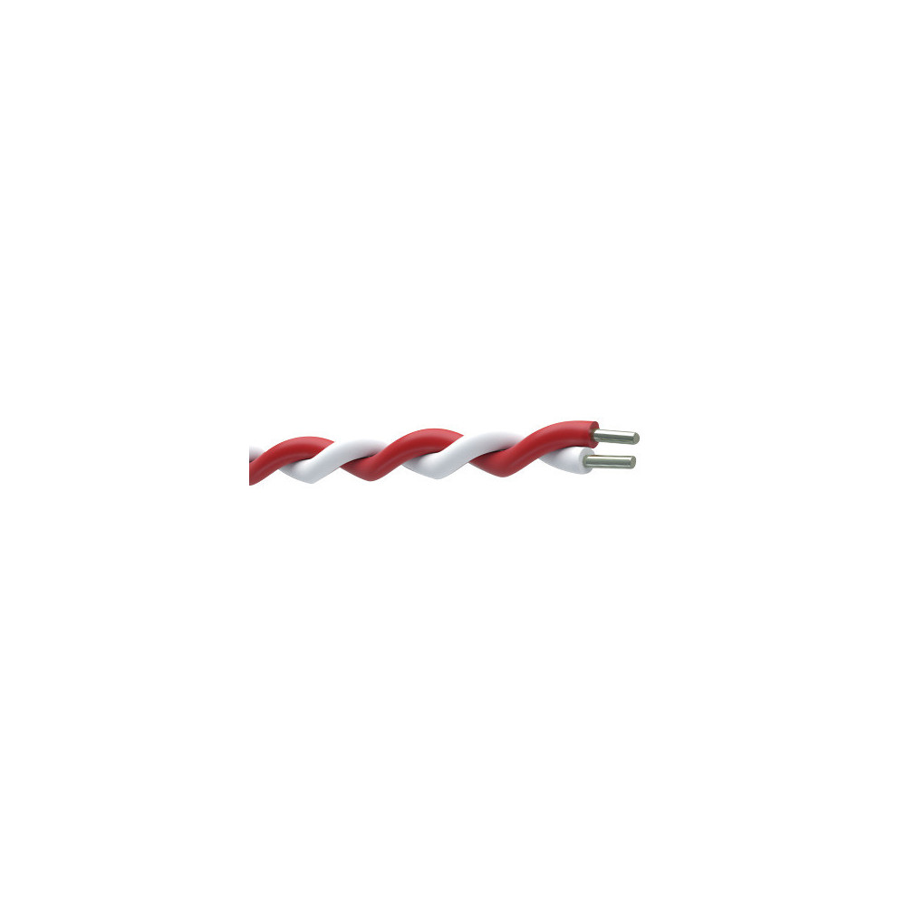 TRECCIOLA TELEFONICA rame stagnato rigido 2x0,60 mm, BIANCO-ROSSO