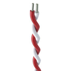 TRECCIOLA TELEFONICA rame stagnato rigido 2x0,60 mm, BIANCO-ROSSO