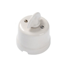 FAI 9006/PR/BI Pulsante rotativo in ceramica BIANCO stile RETRO'