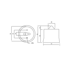 FAI 9006/PR/BI Pulsante rotativo in ceramica BIANCO stile RETRO'
