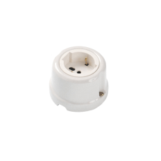 FAI 9010/UN/BI Presa UNIVERSALE Schuko-Bivalente in ceramica BIANCO stile RETRO'