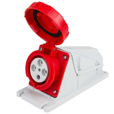 GEWISS 63526 PRESA FISSA DA PARETE A 90° - IP67 - 3P+T 63A 380-415V 50/60HZ - ROSSO - 6H