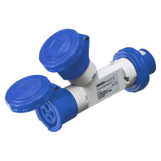 GEWISS 64011 MOLTIPLICATORE MOBILE 2 USCITE IP67-SPINA 16A-2 PRESE 3P+T 230V 50/60HZ-BLU-9H
