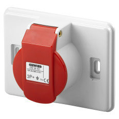 GEWISS 26421 PRESA INDUSTRIALE PER SCATOLA DA INCASSO 503, 3P+T 16A 6H 380V IP44 - ROSSO