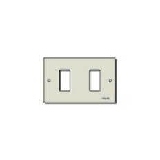 VIMAR 08536 - Piastra 2 Moduli alluminio anodizzato per telaio 3 Mod. 08531 serie 8000