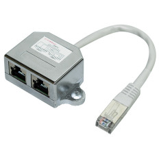 ADATTATORE SDOPPIATORE ETHERNET 1 SPINA PLUG RJ45  2 PRESE PLUG RJ45
