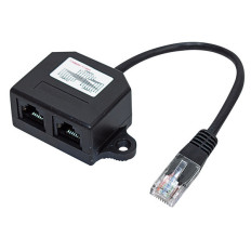 ADATTATORE PLUG RJ45 SDOPPIATORE 2 x RJ45 1:1 PIN to PIN