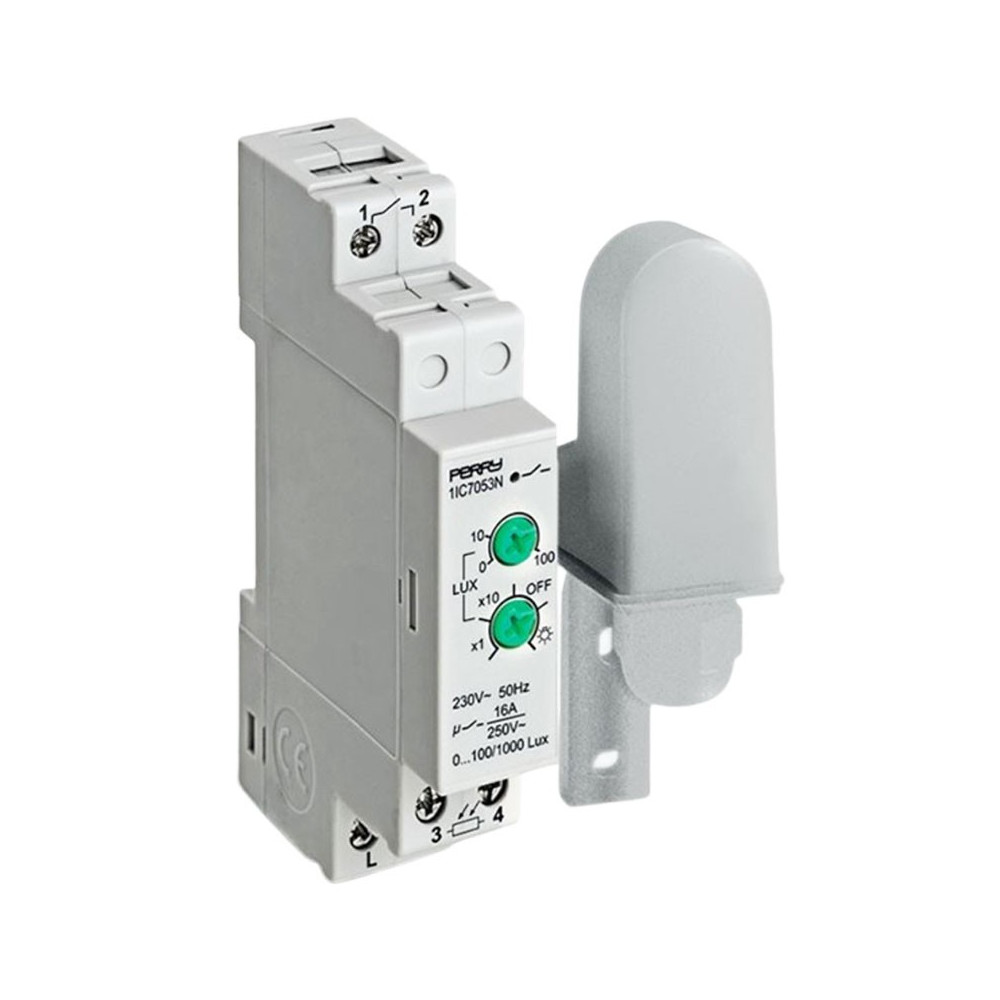 Interruttore crepuscolare 1 modulo 1NO 230V con sonda - PERRY 1IC7053N