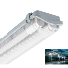 Plafoniera STAGNA IP65 per 2 tubi LED T8 da 1500mm (INCLUSI) 230V