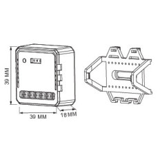 Modulo 1CH Relè ON/OFF uscita 230V~, 250W LED, 2300W Incandescenza, Wireless + RF 2,4GHz, pulsante/interruttore cablato