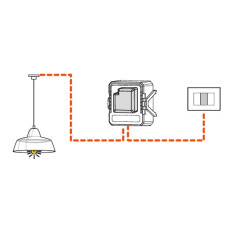 Modulo 1CH Relè ON/OFF uscita 230V~, 250W LED, 2300W Incandescenza, Wireless + RF 2,4GHz, pulsante/interruttore cablato