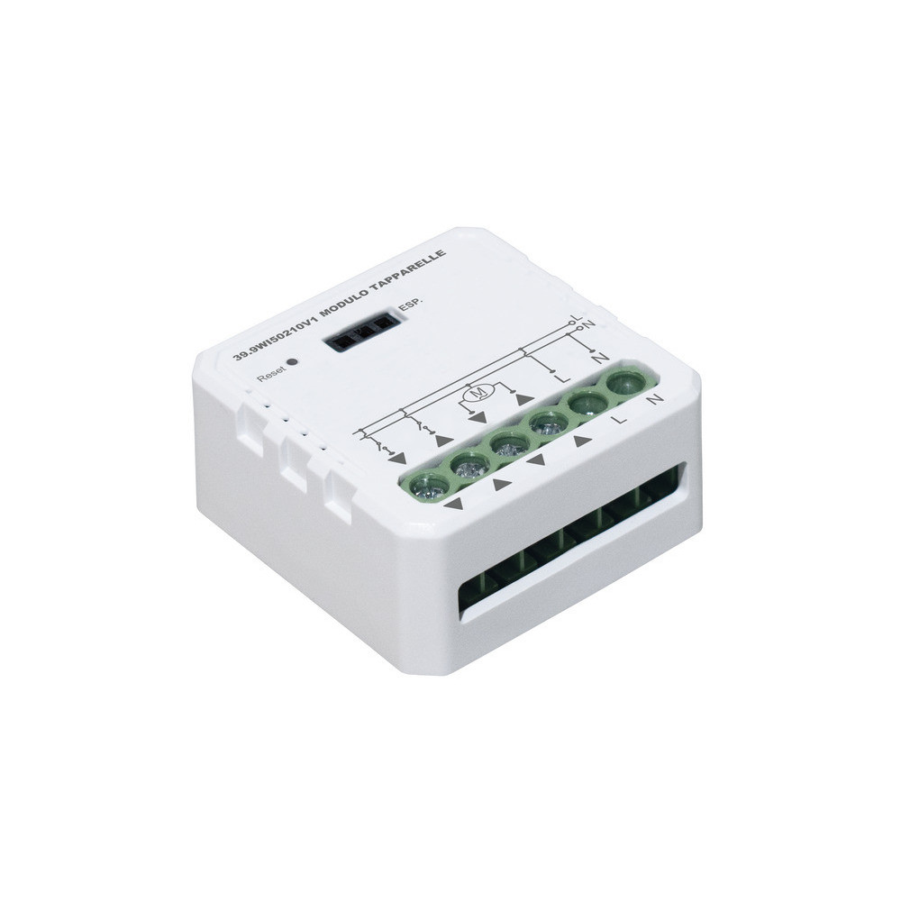 Modulo Tapparelle uscita 230V~, 3A, Wireless + RF 2,4GHz, pulsanti cablati, In. 230V~, Serie Smart LIFE V1.