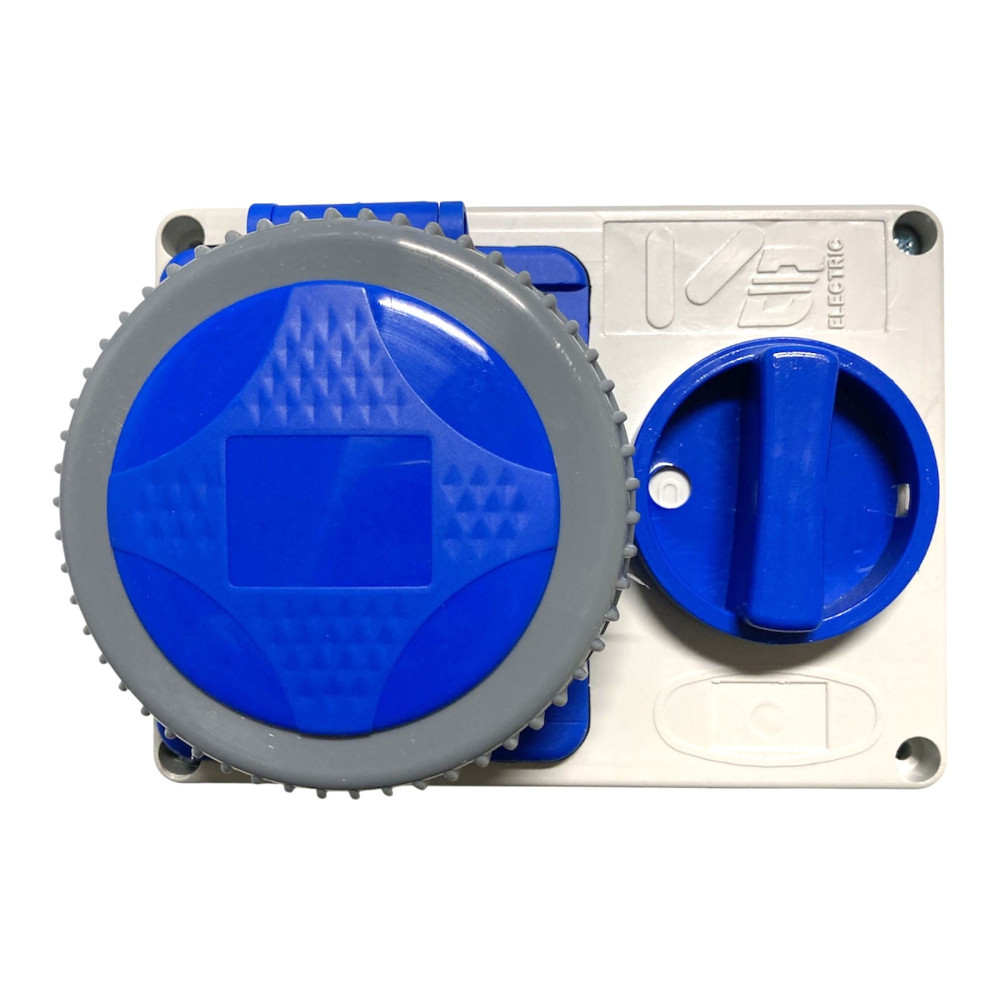Presa Interbloccata IP67 2P+T 32A 6H 230V BLU, da parete, industriale