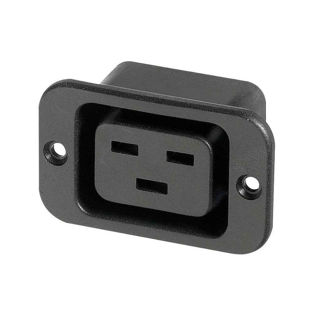 Presa tripolare da pannello C19 16A 250V IEC NERO