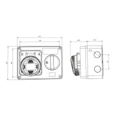 Presa Interbloccata IP67 2P+T 32A 6H 230V BLU, da parete, industriale