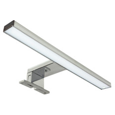 APPLIQUE a LED Specchio Bagno, IP44, 5W, 400lm, Luce 3000K/4000K/6000K, 300x103x40mm, Cromata, con staffa a muro e specchio.