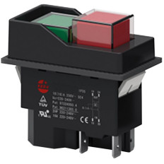Interruttore di SICUREZZA elettromagnetico impermeabile 20A 250V Rosso/Verde 4 PIN
