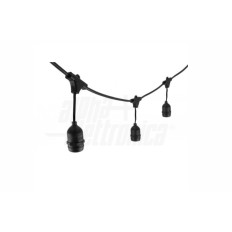 Luminaria da esterno 10 metri + 10 lampadine 3000K, allungabile fino a 4 volte, IP44