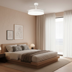 Ventilatore Da Soffitto Led White Olga Ø 107 cm con funzione CCT + Telecomando multifunzioni