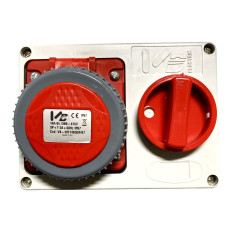 Presa Interbloccata IP67 3P+T 16A 6H 380-415V ROSSA, da parete, industriale
