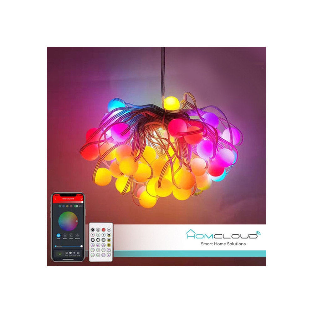 Catena 66 Sfere luminose Smart RGB-IC Wi-Fi + Bluetooth 10M IP65