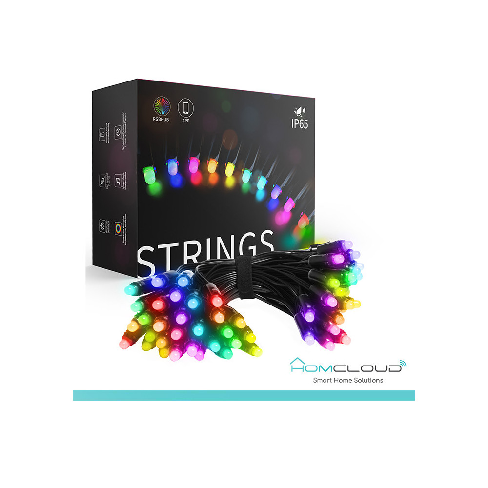 Stringa di Luci decorative a Led Smart OUTDOOR RGB-IC Wi-Fi+Bluetooth 10M IP65