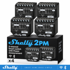 Shelly Plus 2PM Gen3 – Smart Shutter Relay 16A AC/DC Wi-Fi/BT/Matter + PM - 4 PACK
