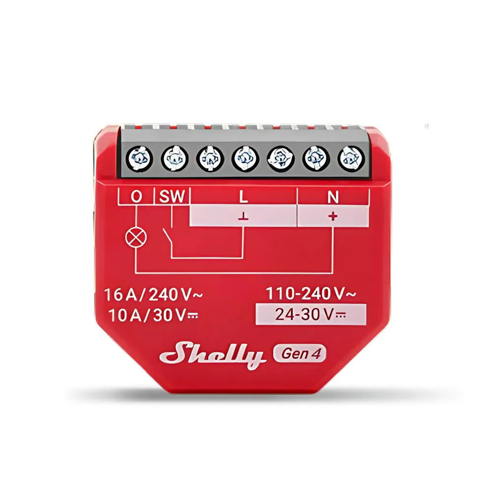 Shelly 1PM Gen4 - Smart Relay 16A AC/DC WiFi/BT/Matter/Zigbee PM