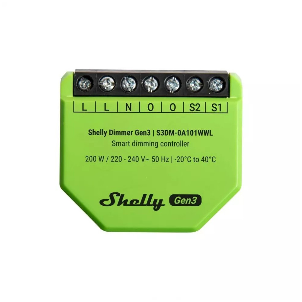 Shelly Dimmer Gen3 - Smart Dimmer AC 1ch. Wi-Fi/BT + PM