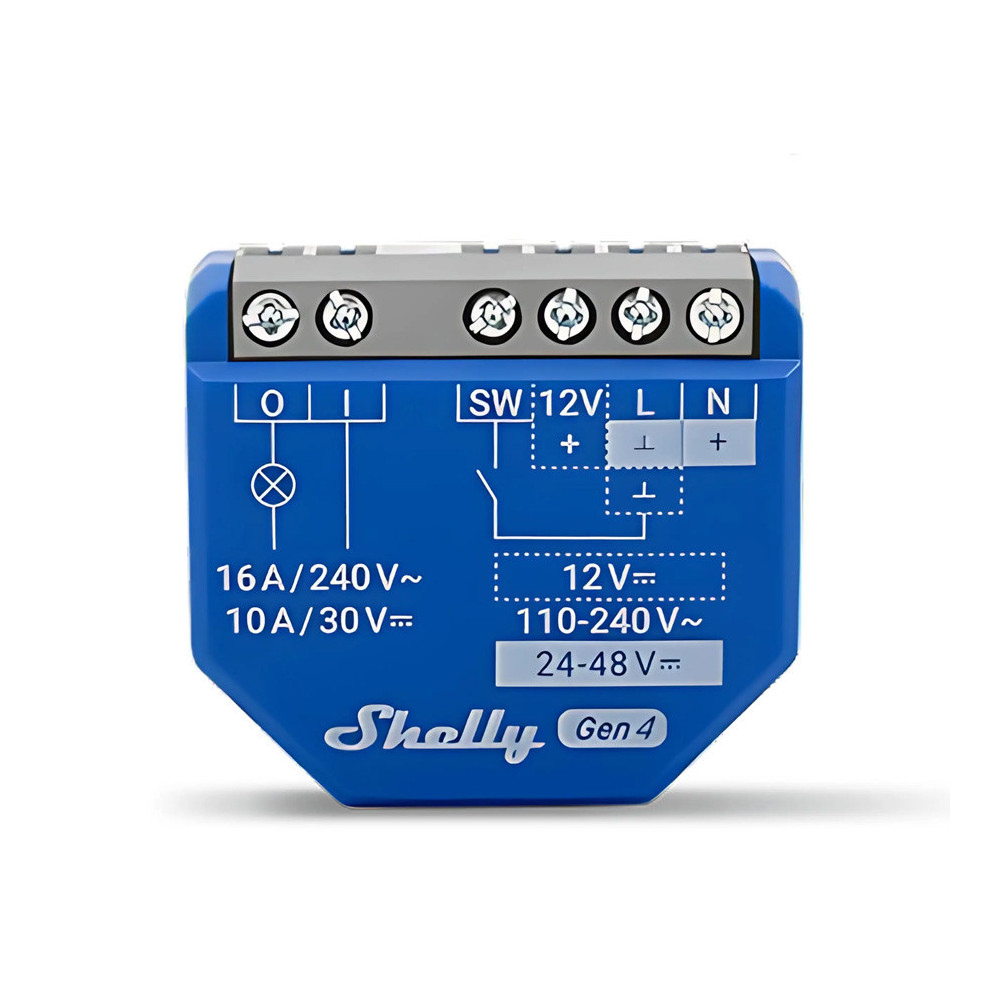 Shelly 1 Gen4 - Smart Relay contatto pulito 16A AC/DC WiFi/BT/Matter/Zigbee