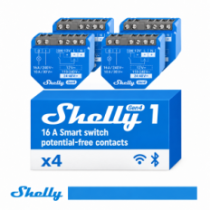 Shelly 1 Gen4 - Smart Relay contatto pulito 16A AC/DC WiFi/BT/Matter/Zigbee - 4 pack