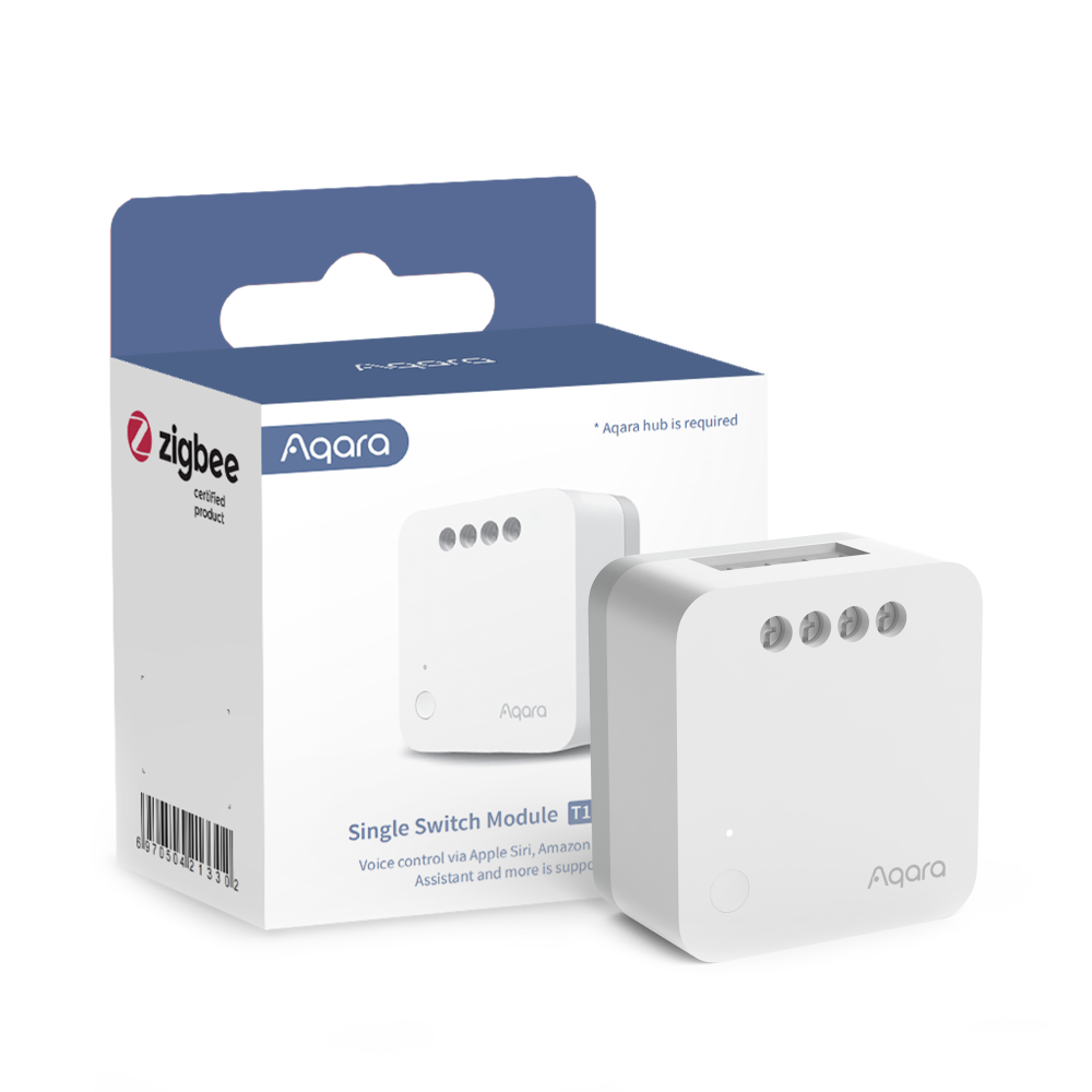 Aqara Modulo Interruttore Singolo T1 (Senza Neutro) Luci/Prese/ventilat Zigbee
