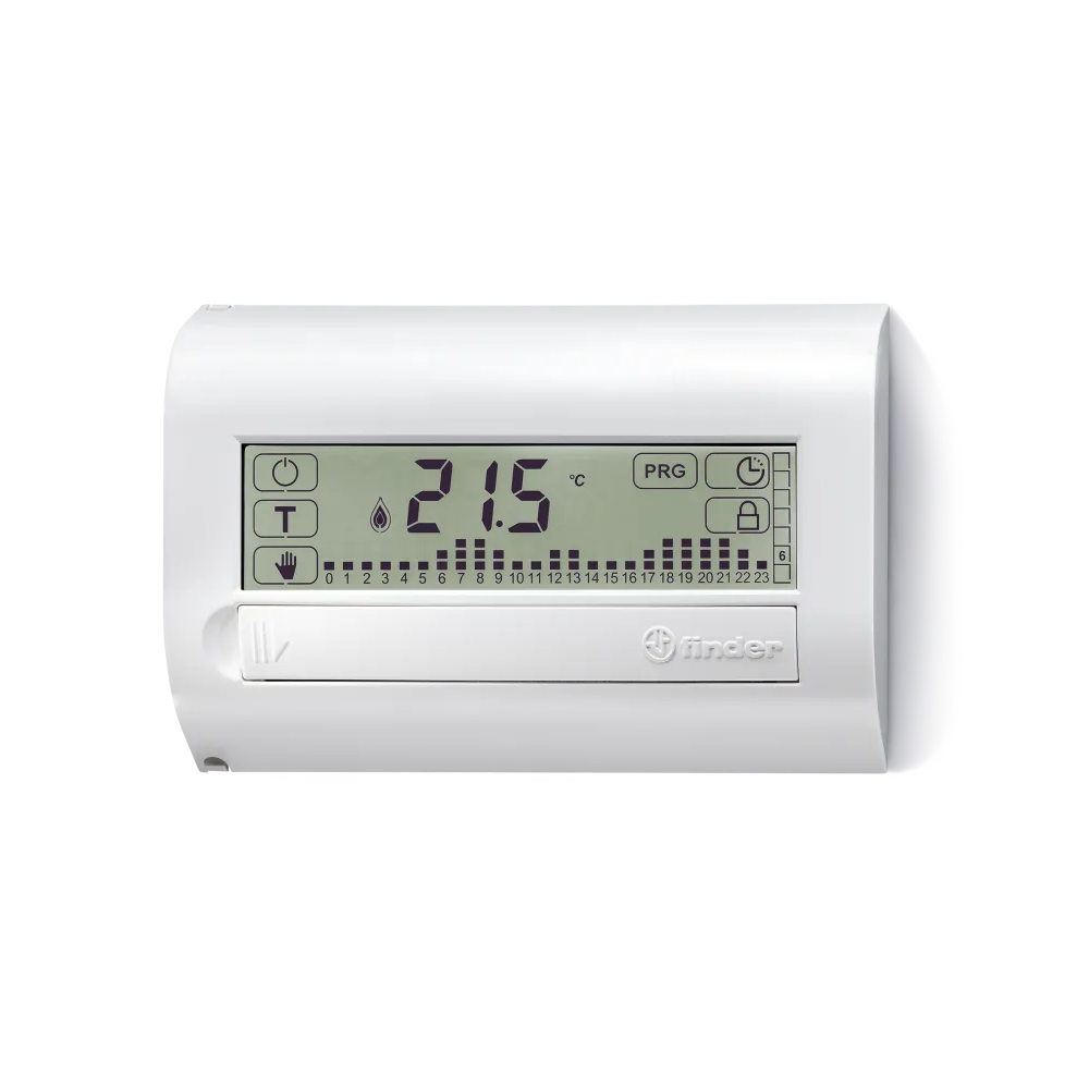 Finder Cronotermostato settimanale Touch Basic da parete, bianco, settimanale