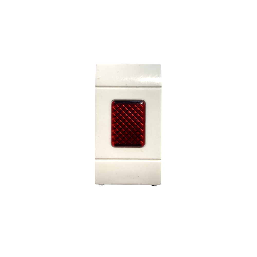 UNIVEL serie EVOLUTION 6541.2B Segnalatore Luminoso ROSSO 10A 250V, 1 modulo, BIANCO