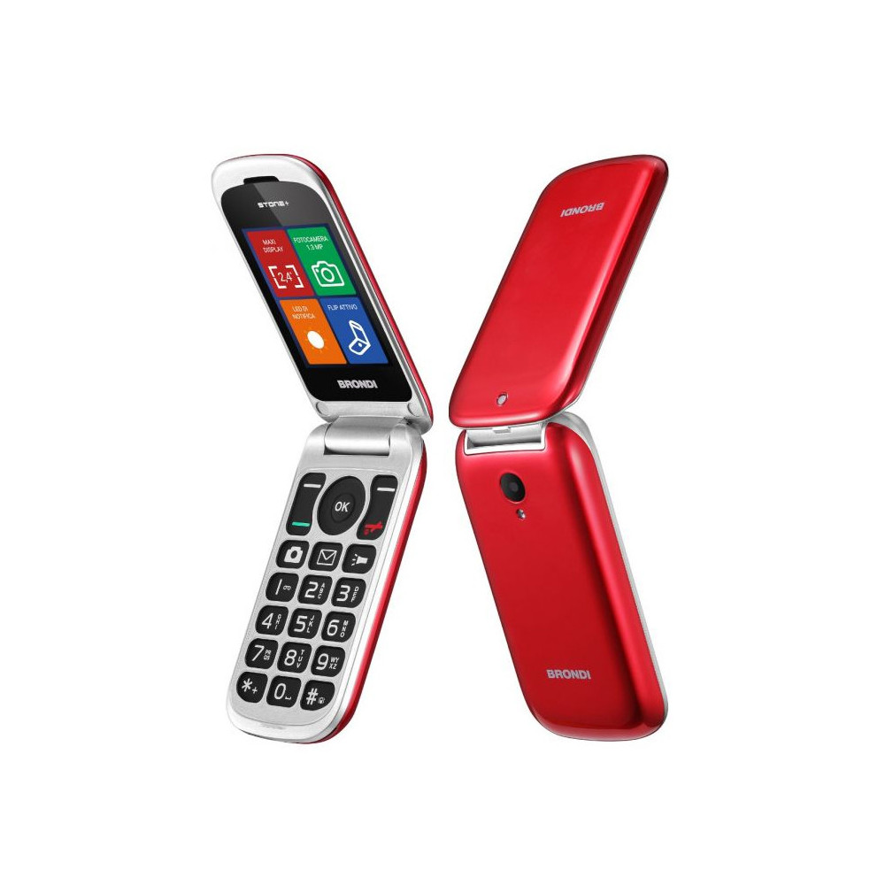 BRONDI STONE+ (ROSSO) - TELEFONO CELLULARE - TORCIA - FOTOCAMERA