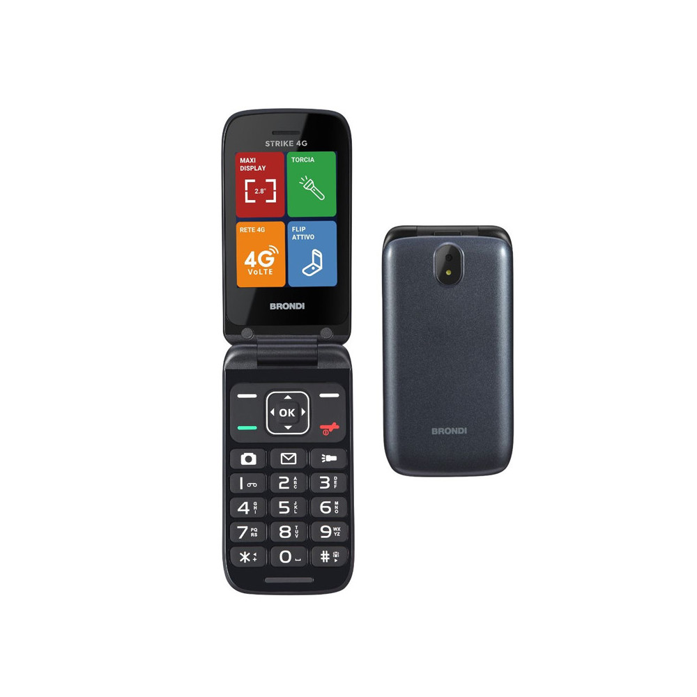 BRONDI STRIKE 4G (GRIGIO) - TELEFONO CELLULARE - TORCIA - FOTOCAMERA - VOLTE - CONNETTIVITA 4G