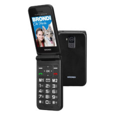 BRONDI AMICO SPECIALE 4G (NERO) - TELEFONO CELLULARE PER ANZIANI - TASTO SOS - TORCIA - CONTROLLO REMOTO - FOTOCAMERA -