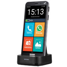 BRONDI AMICO VERO 4G+ (NERO) + FLIP COVER - SMARTPHONE PER ANZIANI - TASTO SOS - TORCIA - GPS - NOTIFICA AI PARENTI IN CASO DI
