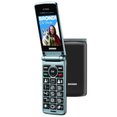 BRONDI AMICO SINCERO+ (NERO) - TELEFONO CELLULARE PER ANZIANI - TASTO SOS - TORCIA - CONTROLLO REMOTO - ANNUNCIO VOCALE -