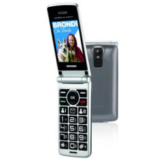 BRONDI AMICO SINCERO+ (GREY) - TELEFONO CELLULARE PER ANZIANI - TASTO SOS - TORCIA - CONTROLLO REMOTO - ANNUNCIO VOCALE -